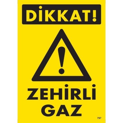Dikkat Zehirli Gaz Uyarı Levhası