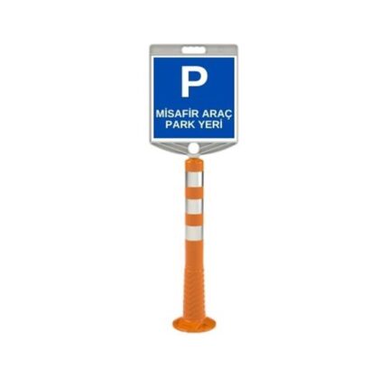 30x30 cm Plastik Misafir Araç Park Yeri Levhalı 75 cm Delinatör Seti