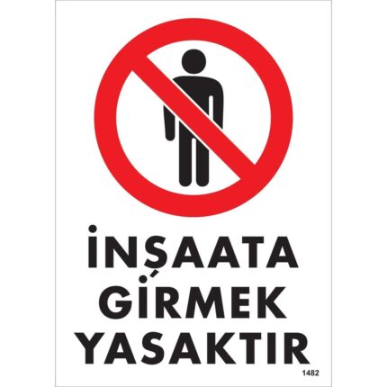 İnşaata Girmek Yasaktır Uyarı Levhası