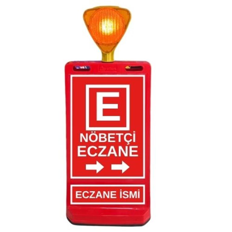 Flaşör Lambalı Nöbetçi Eczane Tabelası Eczane Dubası Plastik Duba Tek Yön