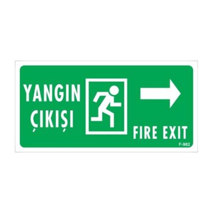 Yangın Çıkışı Sağ Uyarı Levhası