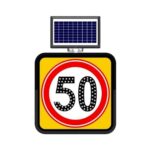 60x60 cm Güneş Enerjili Solar Ledli Azami Hız 50 km Levhası