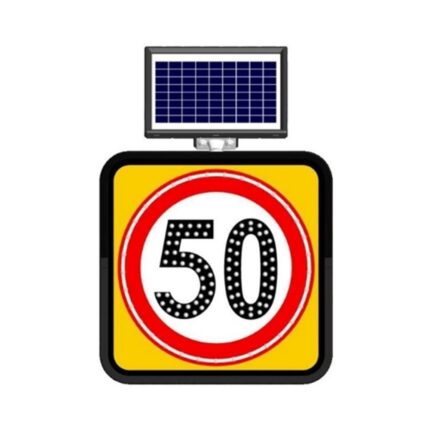 60x60 cm Güneş Enerjili Solar Ledli Azami Hız 50 km Levhası