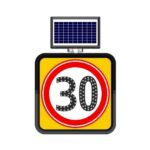 60x60 cm Güneş Enerjili Solar Ledli Azami Hız 30 km Levhası