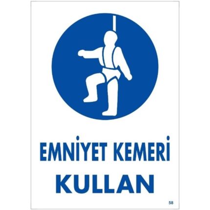 Emniyet Kemeri Kullan Uyarı Levhası