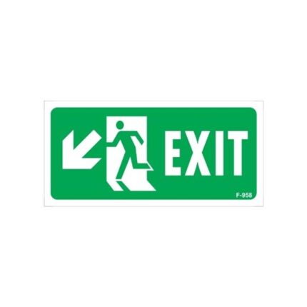 Exit Sol Aşağı Ok Uyarı Levhası