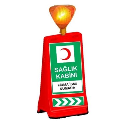 Işıklı Sağlık Kabini Tabelası Kırmızı