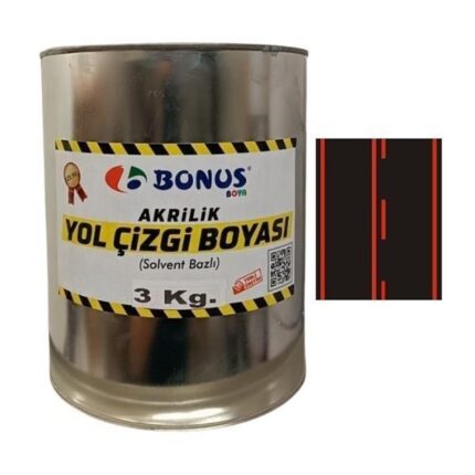 Kırmızı Yol Çizgi Boyası 3 kg