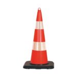 90 cm Ağırlıklı PVC Trafik Konisi Çift Reflektifli