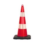 90 cm TPE Ekonomik Ağırlıklı Trafik Konisi Çift Reflektifli