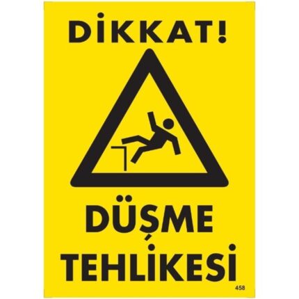 Dikkat Düşme Tehlikesi Uyarı Levhası