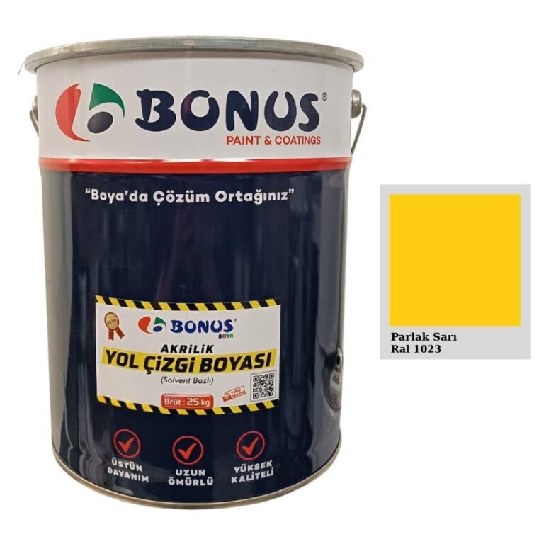 Parlak Sarı Akrilik Zemin Boyası 25 Kg – RAL 1023