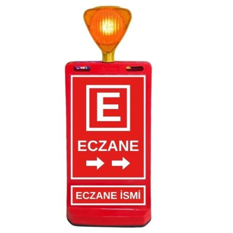 Flaşör Lambalı Eczane Tabelası Eczane Dubası Plastik Duba Çift Yön