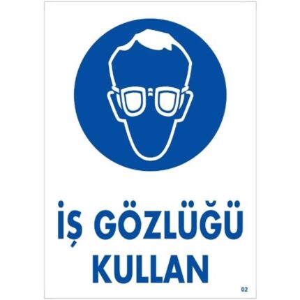İş Gözlüğü Kullan Uyarı Levhası