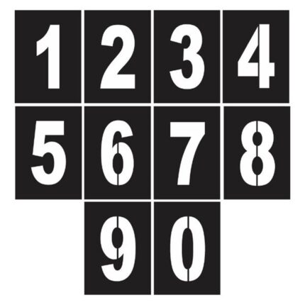 Otopark Numaralandırma, Boyama Şablonu (10 Rakam)