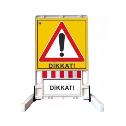 Dikkat Katlanır Uyarı Levhalı Bariyer