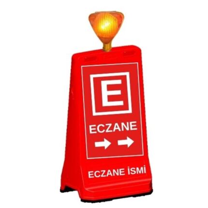 Flaşör Lambalı Eczane Tabelası Eczane Dubası Plastik Duba Tek Yön