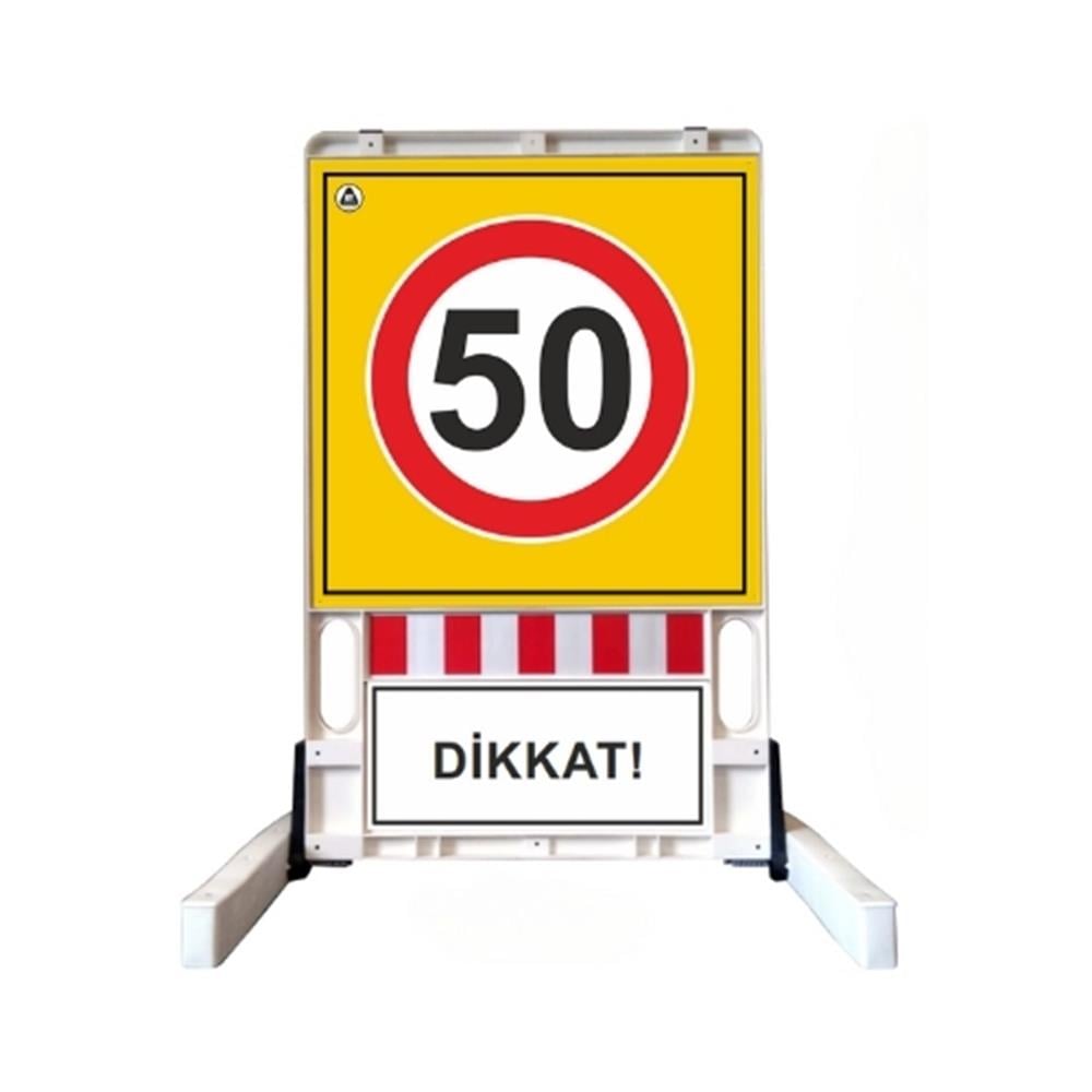 hiz-siniri-isaretli-katlanir-uyari-lev-a-b911-1.jpg Hız Sınırı İşaretli Katlanır Uyarı Levhalı Bariyer