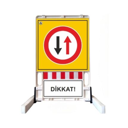 Karşıdan Gelene Yol Ver Katlanır Uyarı Levhalı Bariyer