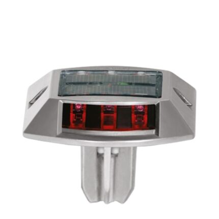 Kırmızı Solar Çakar Yol Butonu Ankrajlı