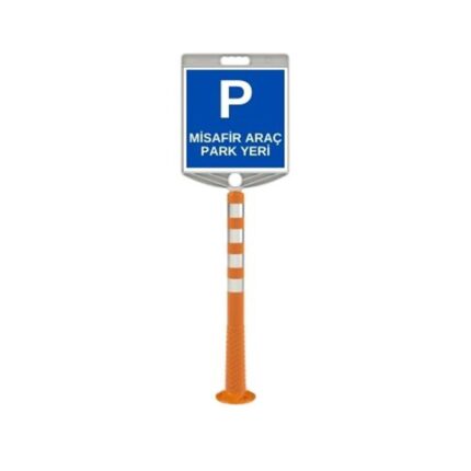 30x30 cm Plastik Misafir Araç Park Yeri Levhalı 100 cm Delinatör Seti