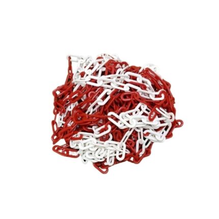 8 mm Plastik Zincir Kırmızı Beyaz 25 Metre