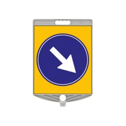 Sağa Yönlendirme Levhası Dikdörtgen Plastik Levha Sağa Mecburi Yön Levhası