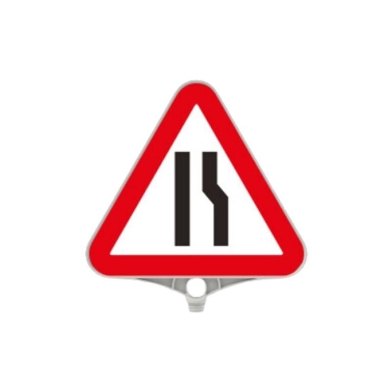 Sağdan Daralan Yol Levhası Üçgen Plastik Levha Plastik Uyarı Levhası