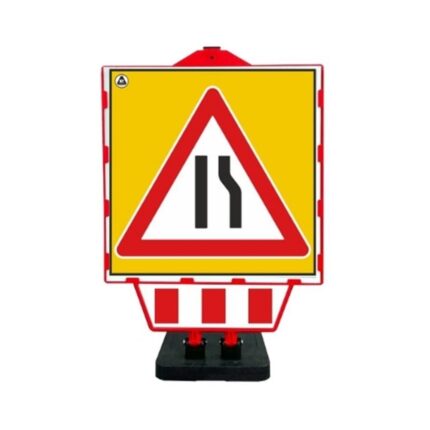 Sağdan Daralan Yol Plastik Katlanır Uyarı Levhalı Bariyer