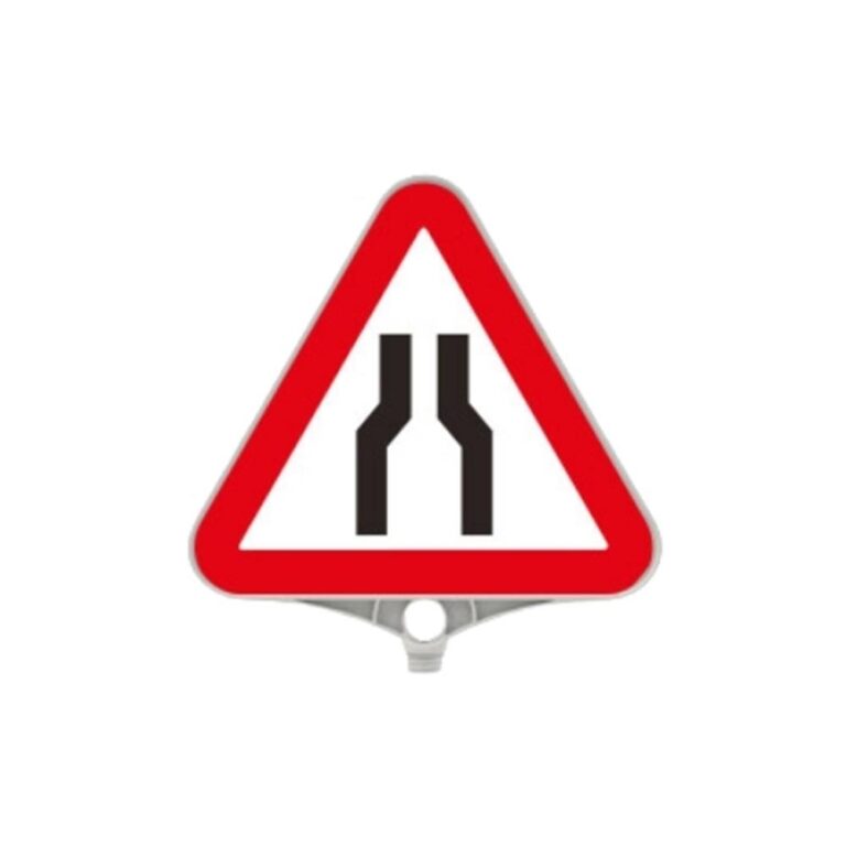 Sağdan ve Soldan Daralan Yol Levhası Üçgen Plastik Levha Plastik Uyarı Levhası