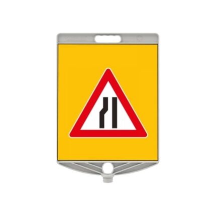 Soldan Daralan Yol Levhası Dikdörtgen Plastik Levha Plastik Uyarı Levhası