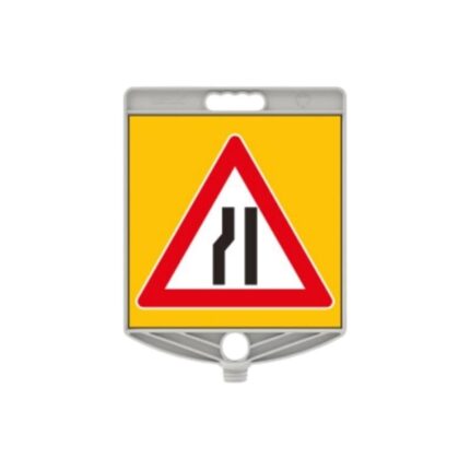 Soldan Daralan Yol Levhası Kare Plastik Levha Plastik Uyarı Levhası