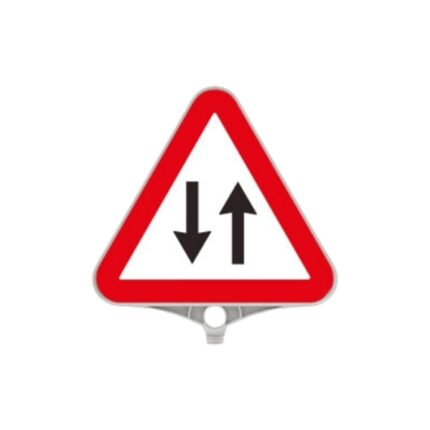 Tek Gidiş Geliş Yön Levhası Üçgen Plastik Uyarı Levhası